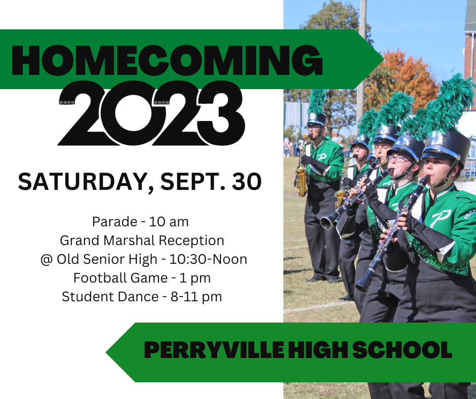 Homecoming is Saturday, Sept. 30, parade at 10 am, Game at 1 pm, Student Dance from 8-11 pm 