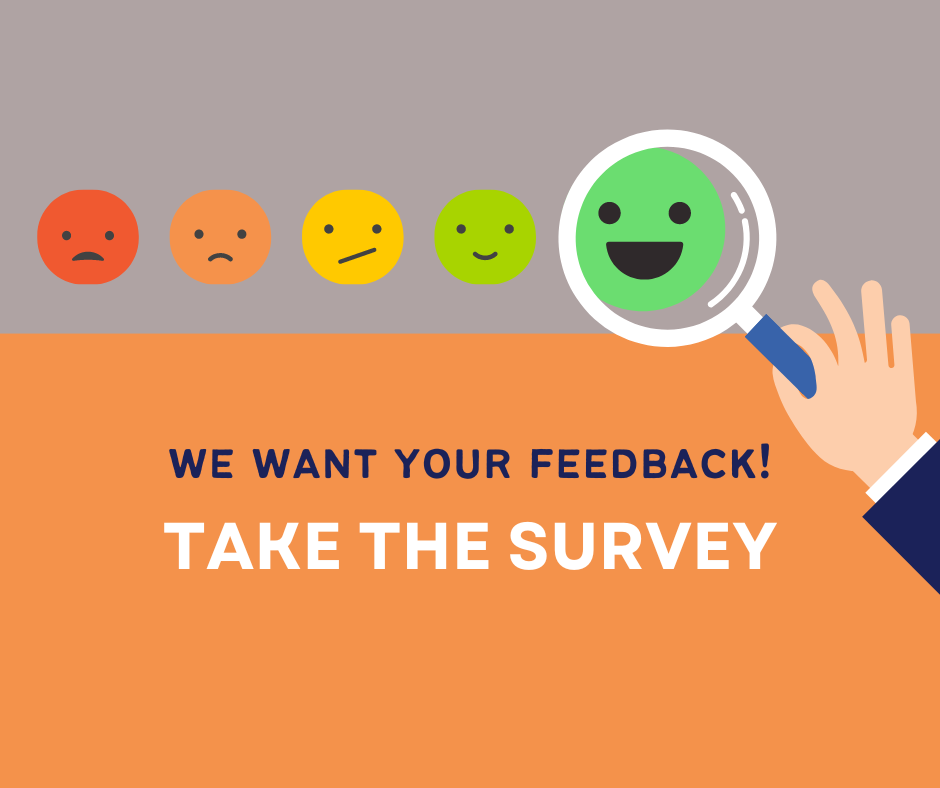 Image: We want your feedback, take the survey