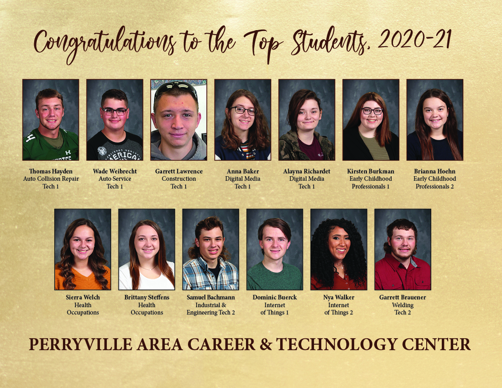 Collage of top PACTC students; names in article