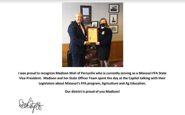 Madison Moll - Missouri State FFA Vice President