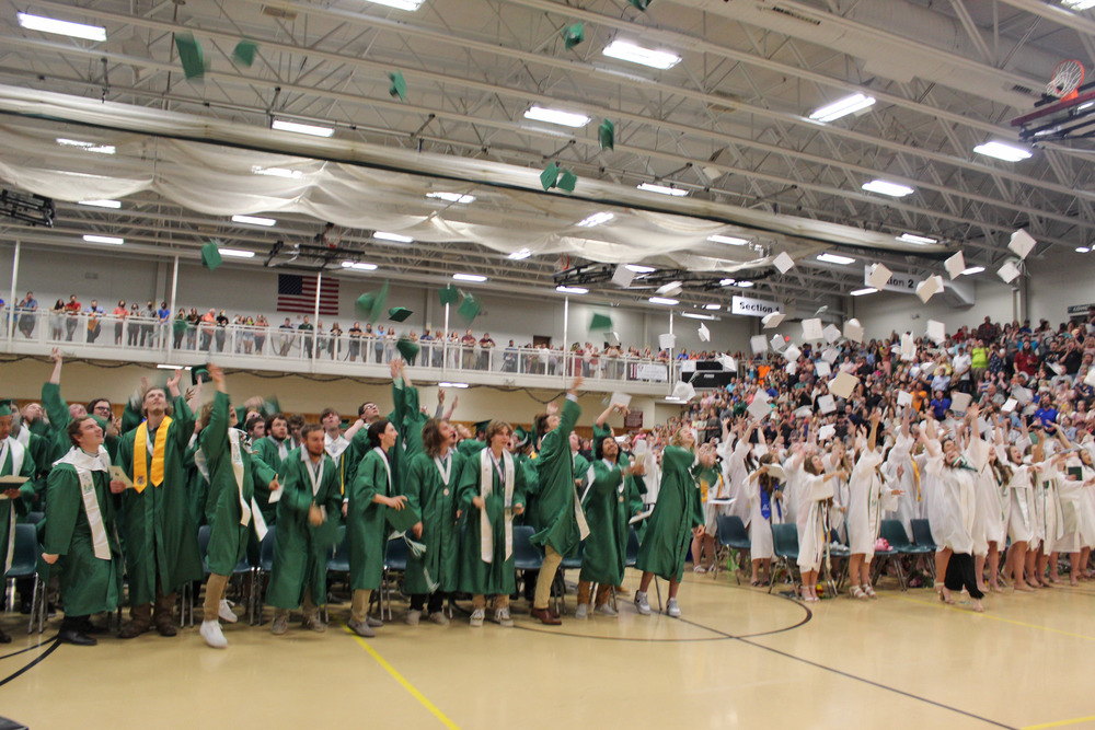 Graduates toss their caps at Graduation 2022