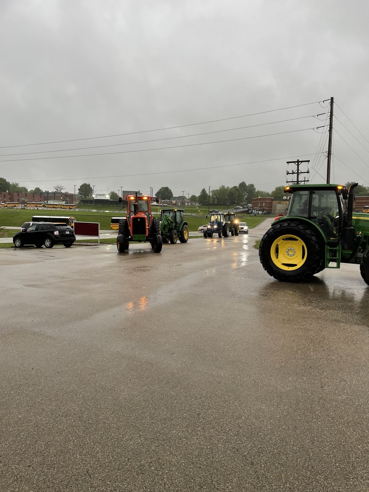 Students bringing tractors to school 